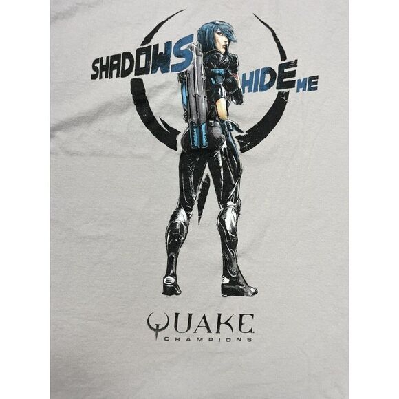 Loot Crate Quake Champions Shadows Hide Me Graphic T-shirt Men Large Gray - Picture 2 of 5